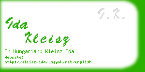 ida kleisz business card